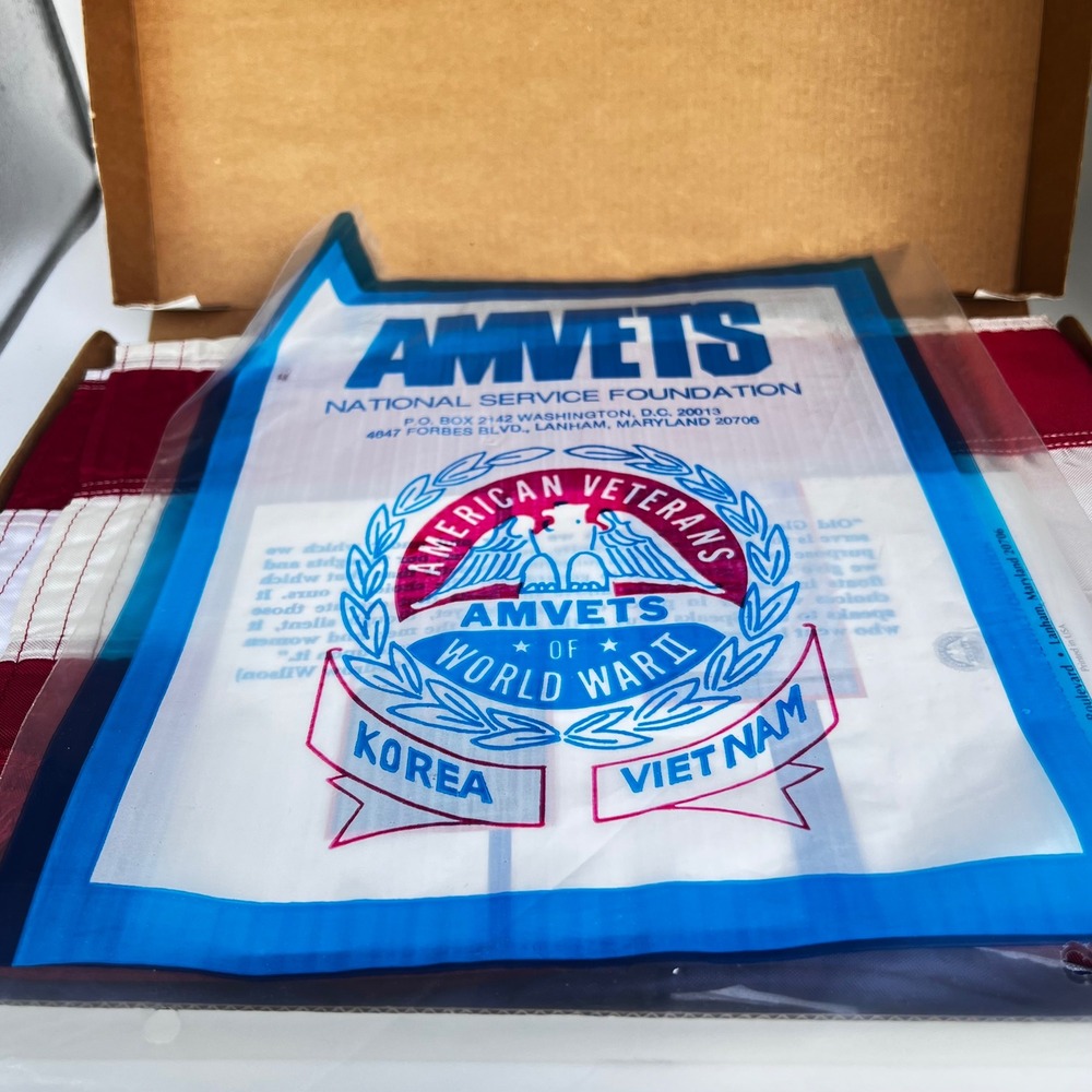AMVETS National Service Foundation USA American Flag Embroidered Sewn Stars